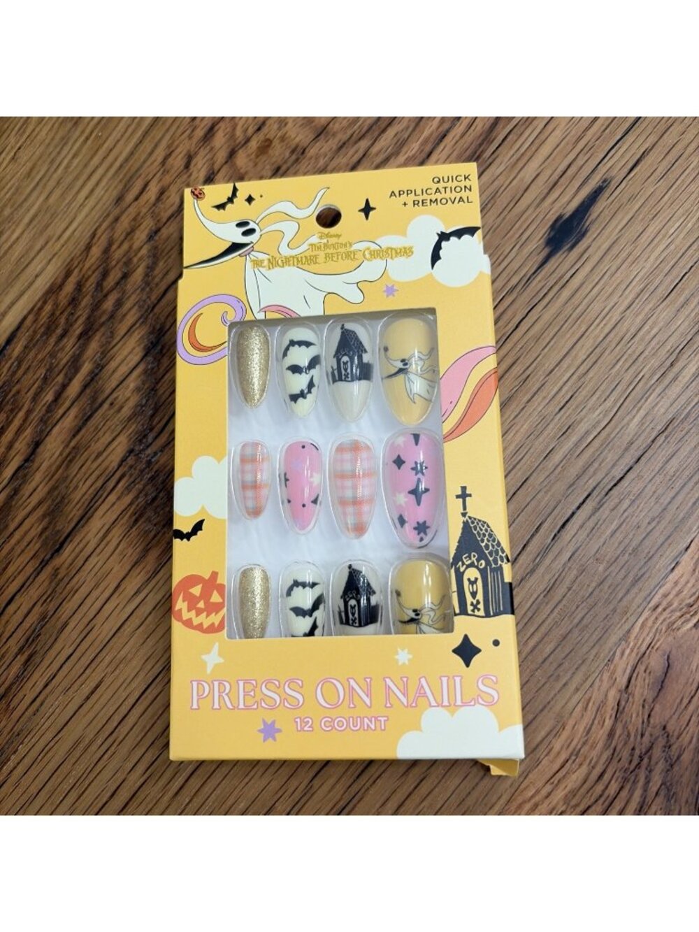 Disney Nightmare Before Christmas Zero Press On Nails Halloween Goth Spooky